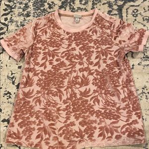 Pink with velvet detail shirt